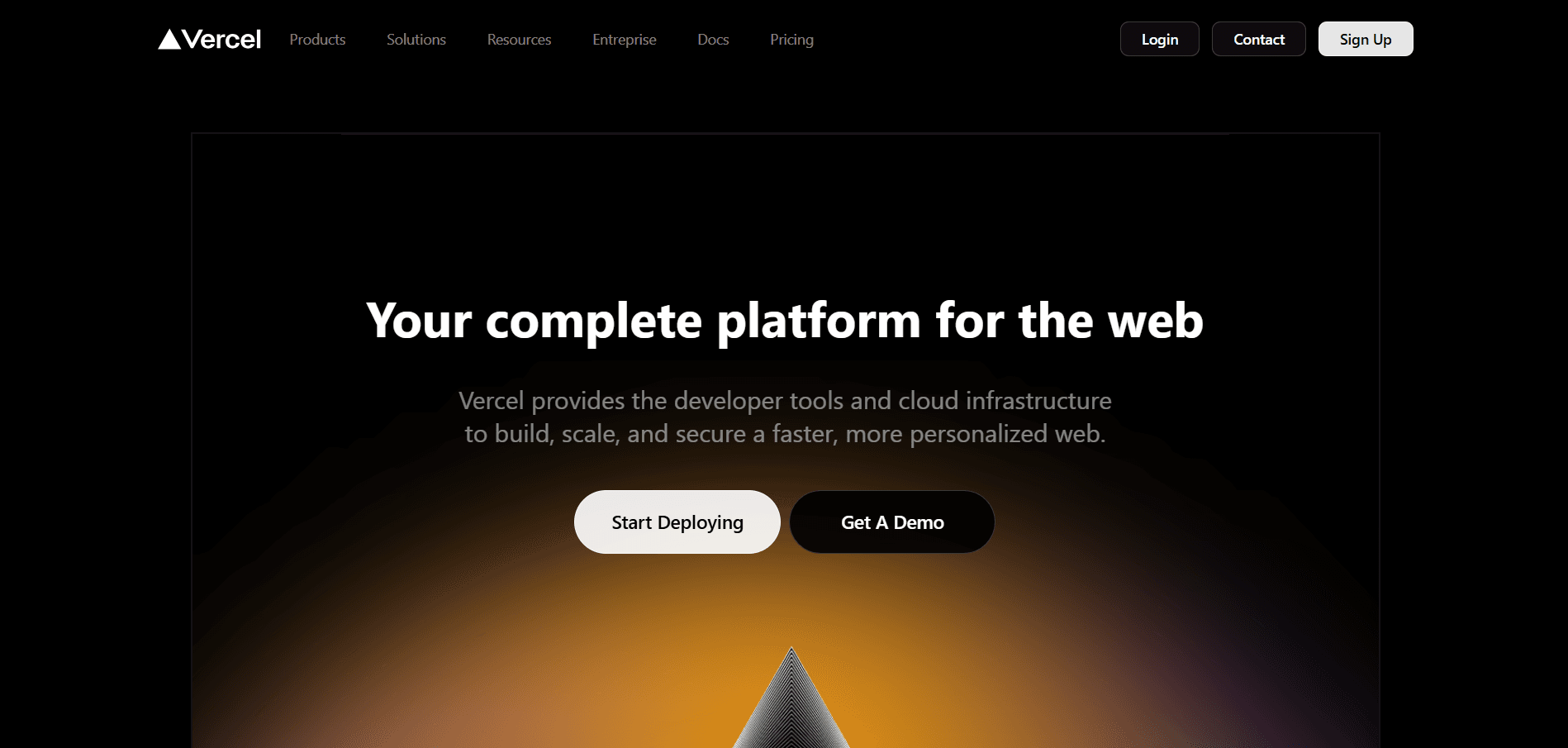 Vercel Homepage Clone screenshot
