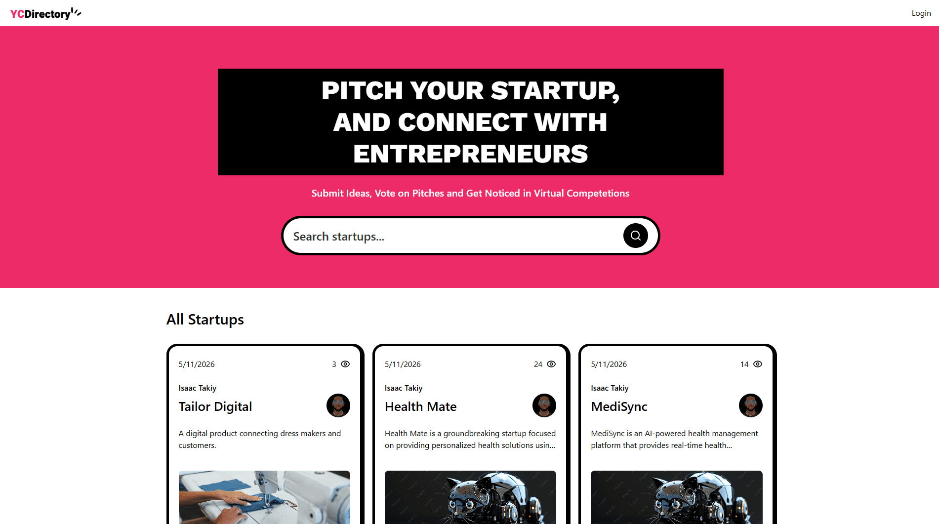 YC Directory Clone screenshot